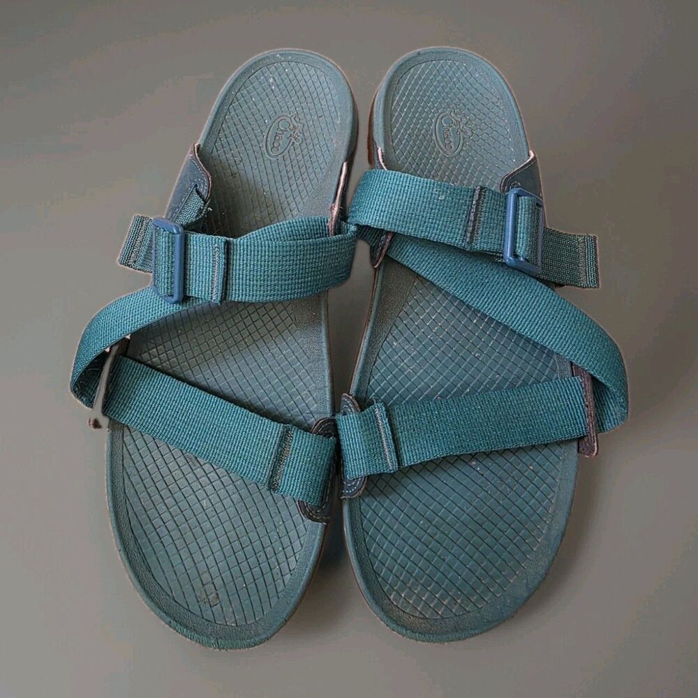 Chaco Lowdown Women Size 10 Sandals Slides Hiking Outdoors Teal Green Strappy